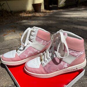 Coach Pink High Top Sneakers Size 6